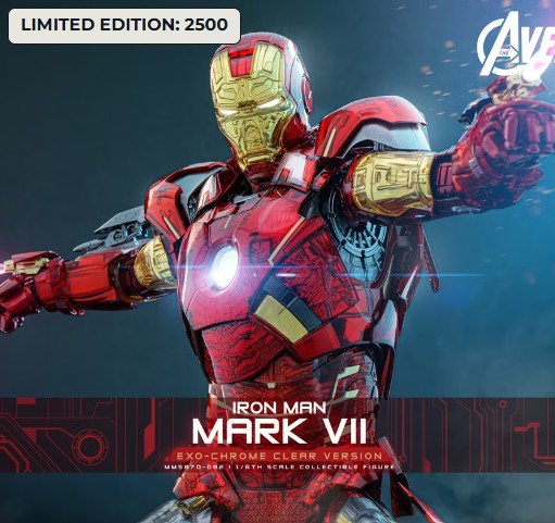 ホットトイズ MMS870D82 アイアンマン・マーク7（エコ・クローム版）１/6 フィギュア